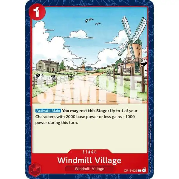 One Piece Trading Card Game Carrying On His Will Common Windmill Village OP13-022