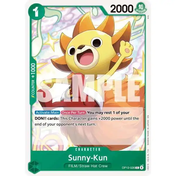 One Piece Trading Card Game Carrying On His Will Common Sunny-Kun OP13-026
