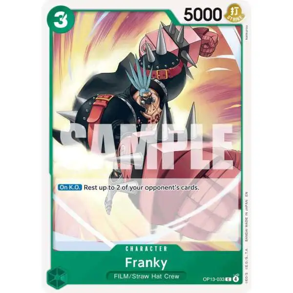 One Piece Trading Card Game Carrying On His Will Common Franky OP13-033
