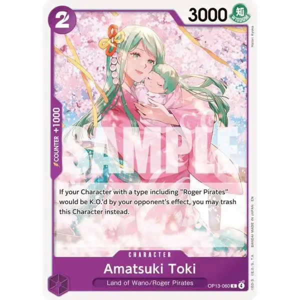 One Piece Trading Card Game Carrying On His Will Common Amatsuki Toki OP13-060