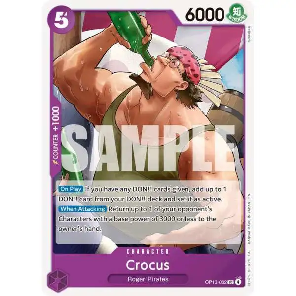 One Piece Trading Card Game Carrying On His Will Uncommon Crocus OP13-062
