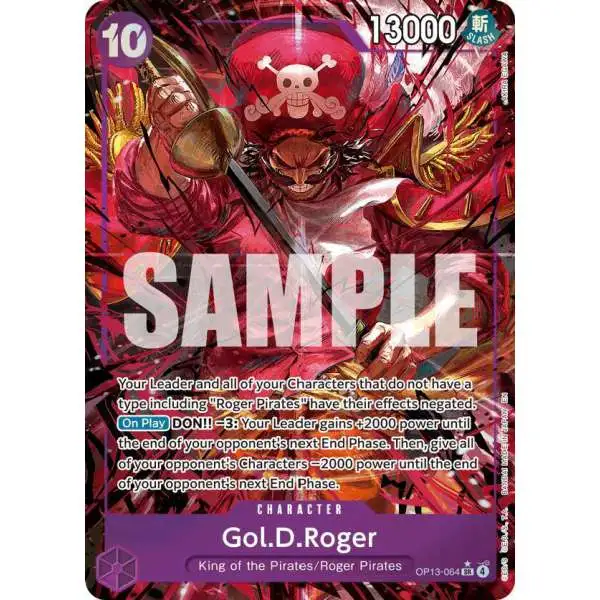 One Piece Trading Card Game Carrying On His Will Super Rare Gol.D.Roger OP13-064 [Alternate Art]