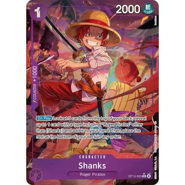 One Piece Trading Card Game Carrying On His Will Rare Shanks OP13-065 [Alternate Art]