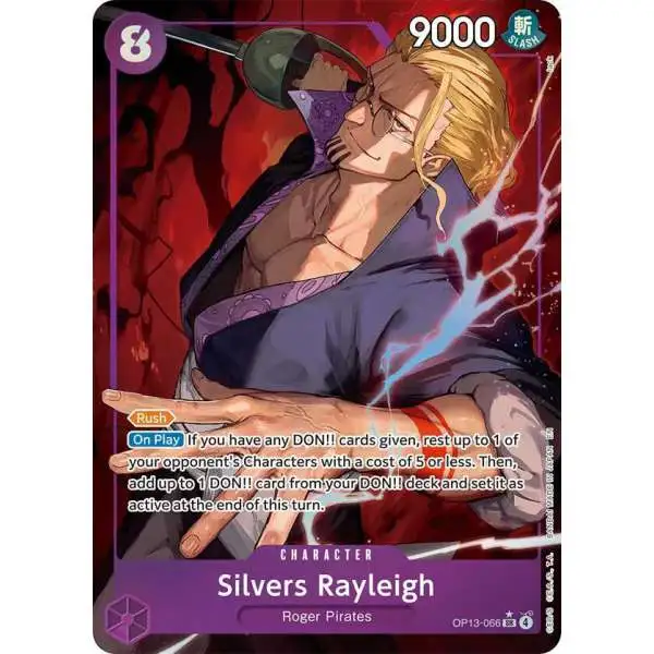 One Piece Trading Card Game Carrying On His Will Super Rare Silvers Rayleigh OP13-066 [Alternate Art]