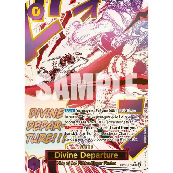 One Piece Trading Card Game Carrying On His Will Rare Divine Departure OP13-076 [Alternate Art]