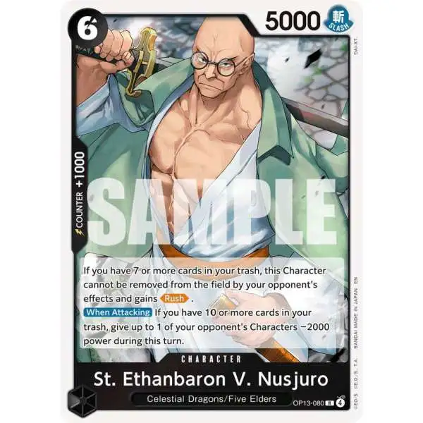 One Piece Trading Card Game Carrying On His Will Rare St. Ethanbaron V. Nusjuro OP13-080