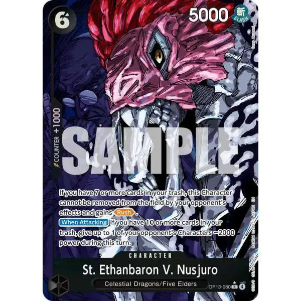 One Piece Trading Card Game Carrying On His Will Rare St. Ethanbaron V. Nusjuro OP13-080 [Alternate Art]