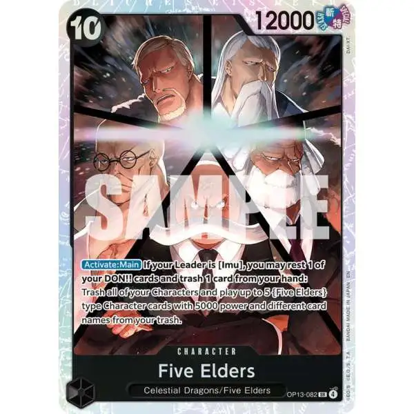 One Piece Trading Card Game Carrying On His Will Super Rare Five Elders OP13-082