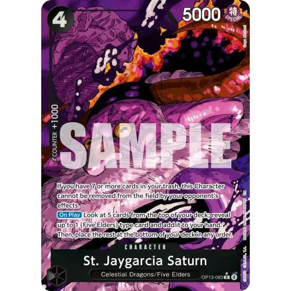 One Piece Trading Card Game Carrying On His Will Rare St. Jaygarcia Saturn OP13-083 [Alternate Art]