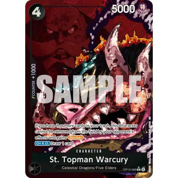 One Piece Trading Card Game Carrying On His Will Rare St. Topman Warcury OP13-089 [Alternate Art]