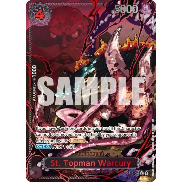 One Piece Trading Card Game Carrying On His Will Rare St. Topman Warcury OP13-089 [Parallel]