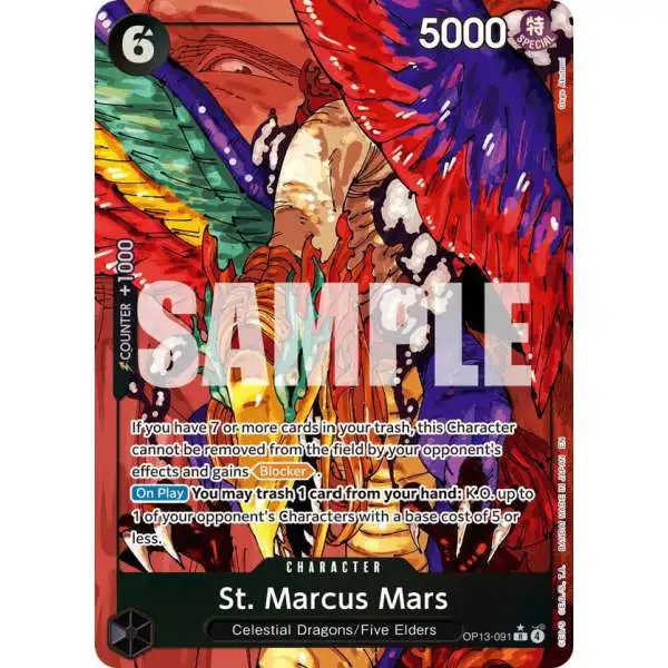 One Piece Trading Card Game Carrying On His Will Rare St. Marcus Mars OP13-091 [Alternate Art]