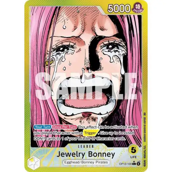 One Piece Trading Card Game Carrying On His Will Leader Jewelry Bonney OP13-100 [Alternate Art]