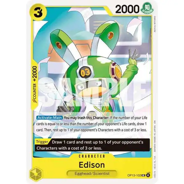 One Piece Trading Card Game Carrying On His Will Uncommon Edison OP13-102