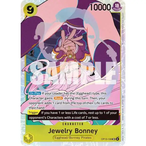 One Piece Trading Card Game Carrying On His Will Super Rare Jewelry Bonney OP13-108