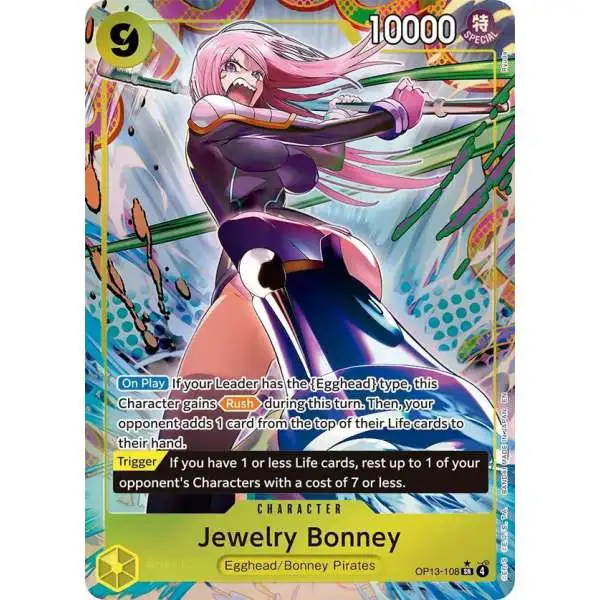 One Piece Trading Card Game Carrying On His Will Super Rare Jewelry Bonney OP13-108 [Alternate Art]