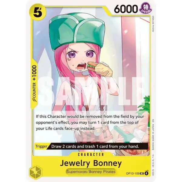 One Piece Trading Card Game Carrying On His Will Uncommon Jewelry Bonney OP13-109