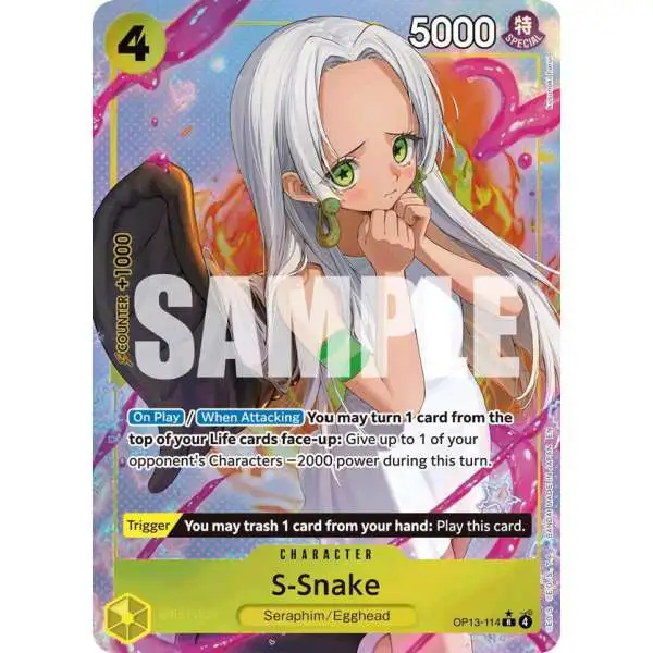 One Piece Trading Card Game Carrying On His Will Rare S-Snake OP13-114 [Alternate Art]