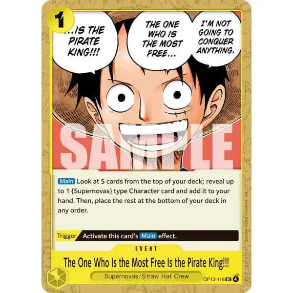 One Piece Trading Card Game Carrying On His Will Uncommon The One Who Is the Most Free Is the Pirate King!!! OP13-116