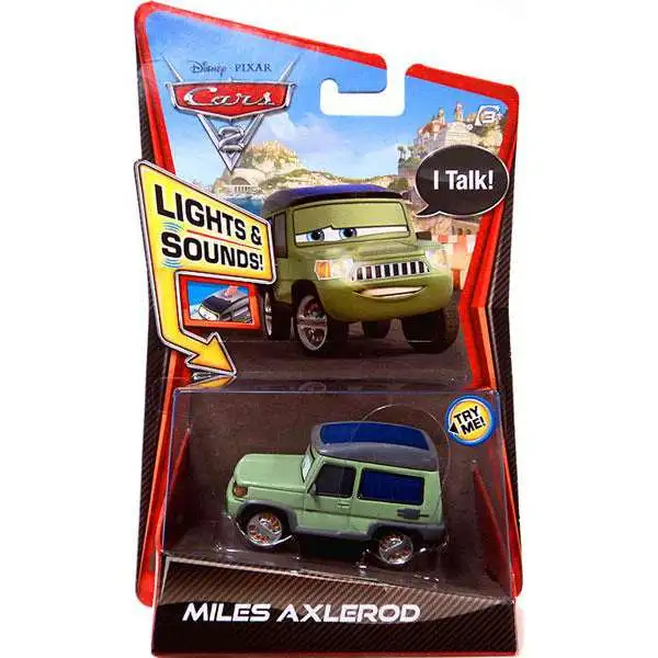 Disney / Pixar Cars Cars 2 Lights & Sounds Miles Axlerod Diecast Car