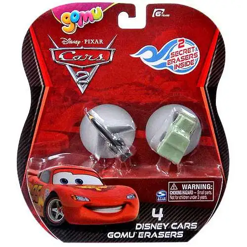 Disney / Pixar Cars Cars 2 Gomu Siddeley & Sarge Gomu Erasers 4-Pack [Damaged Package]