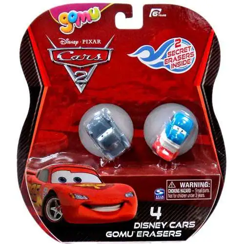 Disney / Pixar Cars Cars 2 Gomu Finn McMissile & Raoul Caroule Gomu Erasers 4-Pack