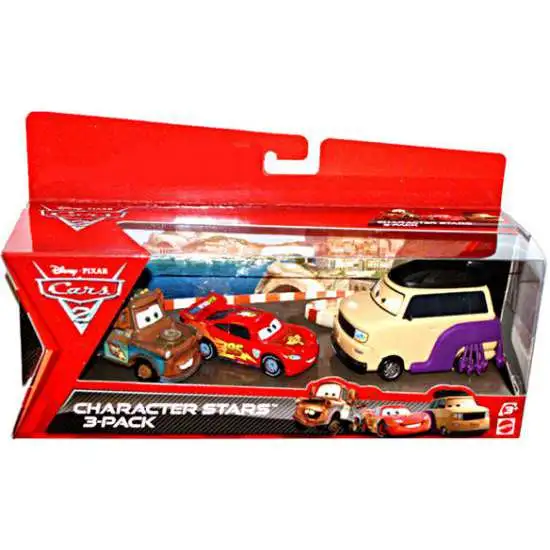 Disney / Pixar Cars Cars 2 Kingpin Nobunaga, Mater & McQueen Character Stars Die Cast 3-Pack