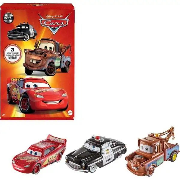 Disney / Pixar Cars Cars 3 Sheriff, Mater & Lightning McQueen Exclusive Diecast 3-Pack