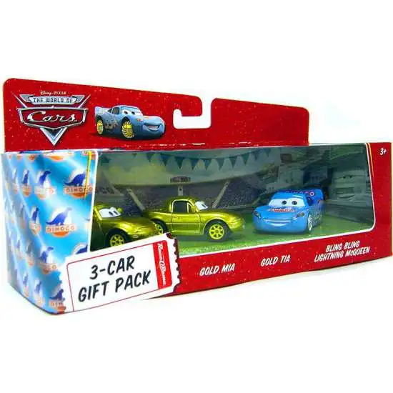 Disney / Pixar Cars The World of Cars Multi-Packs Bling Bling McQueen 3-Car Gift Pack Diecast Car Set