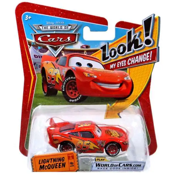 Disney / Pixar Cars The World of Cars Lenticular Eyes Series 1 Lightning McQueen Diecast Car