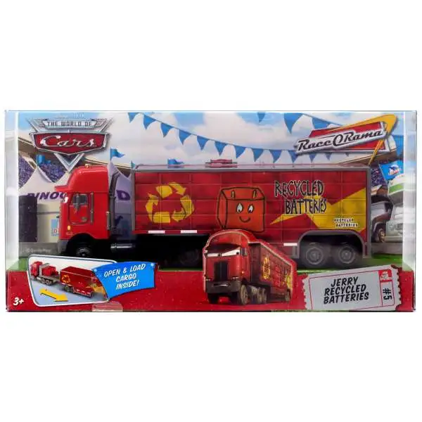 Disney / Pixar Cars The World of Cars Race-O-Rama Jerry Recycled Batteries Hauler Diecast Car