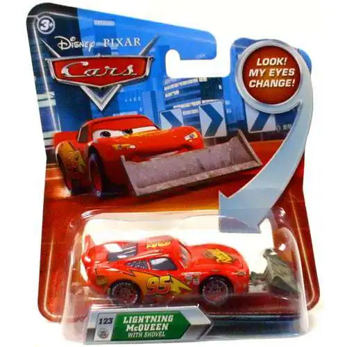 Disney / Pixar Cars Lenticular Eyes Series 2 Lightning McQueen with Shovel Diecast Car