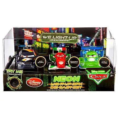 Disney / Pixar Cars Neon Light-Up Die Set #2 Exclusive Diecast Car 3-Pack [Damaged Package]