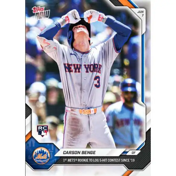 MLB New York Mets 2026 NOW Baseball Carson Benge #301 [Rookie Card, 5 Hits!] (Pre-Order ships August)