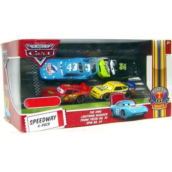 Disney / Pixar Cars The World of Cars Multi-Packs Speedway 4-Pack Exclusive Diecast Car Set [Set #1, Damaged Package]