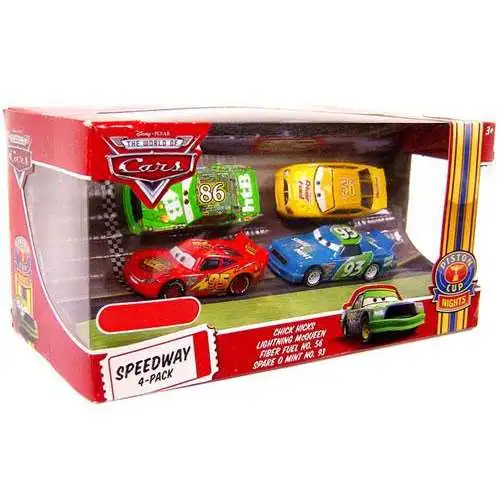Disney / Pixar Cars The World of Cars Multi-Packs Speedway 4-Pack Exclusive Diecast Car Set [Set #2, Damaged Package]