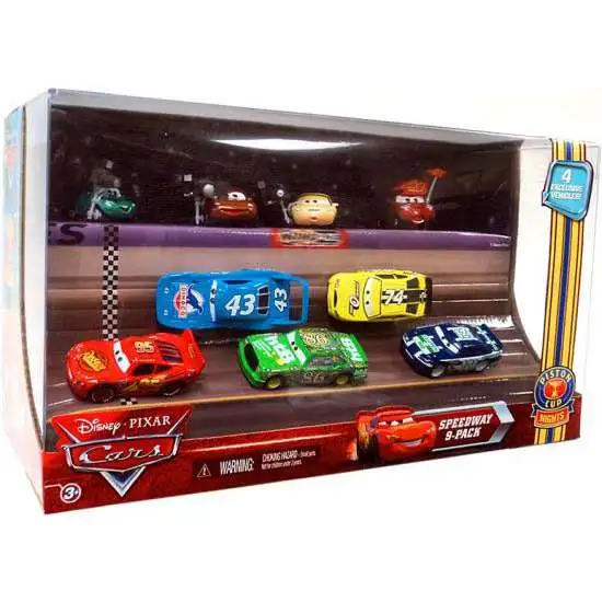 Disney / Pixar Cars Multi-Packs Piston Cup Nights Speedway 9-Pack Exclusive Diecast Car Set [Damaged Package]