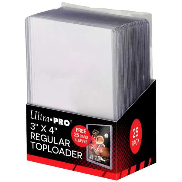 Ultra Pro Card Supplies 3" X 4" Regular Toploader with Sleeves Card Holders [25 Count]