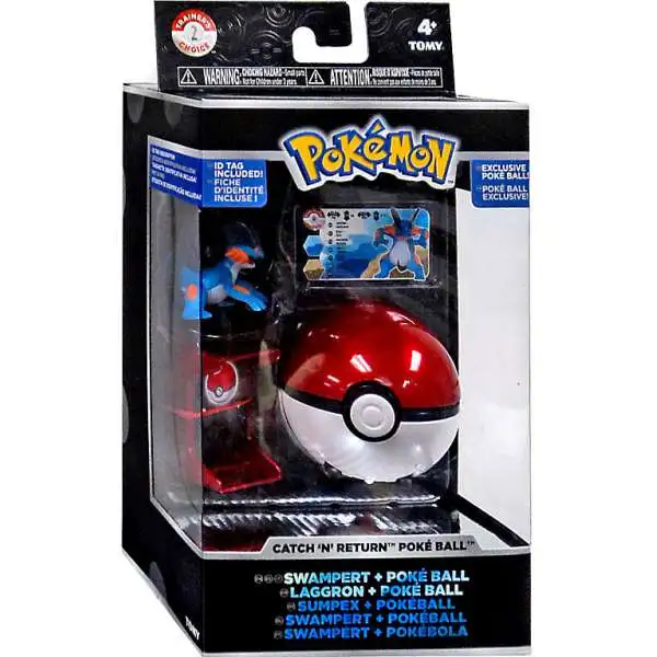 Pokemon Catch n Return Pokeball Swampert & Poke Ball Figure Set