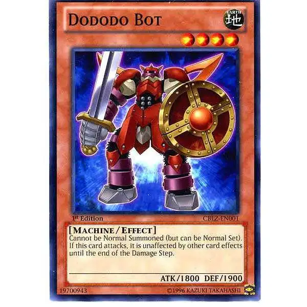 YuGiOh Trading Card Game Cosmo Blazer Common Dododo Bot CBLZ-EN001