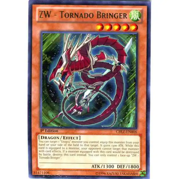 YuGiOh Trading Card Game Cosmo Blazer Rare ZW - Tornado Bringer CBLZ-EN006