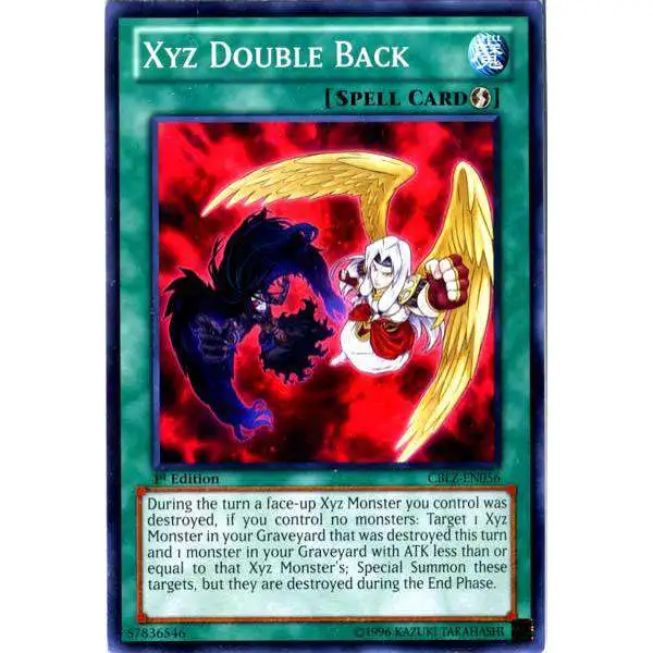 YuGiOh Trading Card Game Cosmo Blazer Common Xyz Double Back CBLZ-EN056