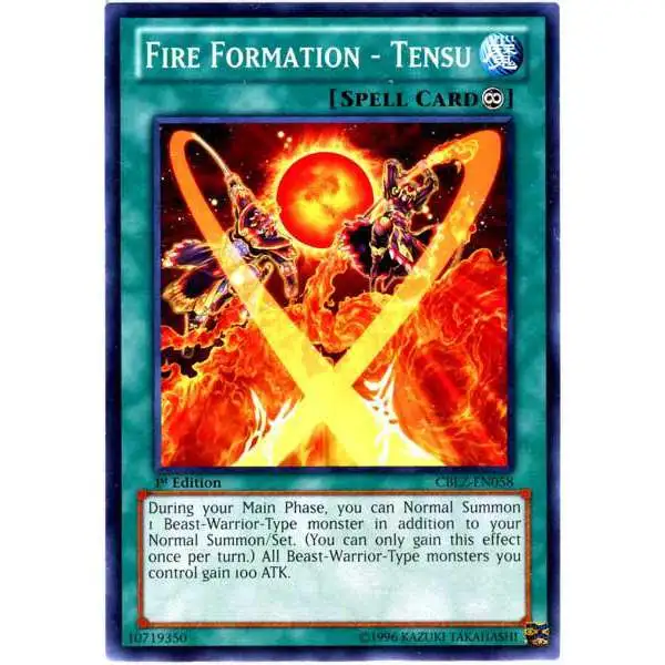 YuGiOh Trading Card Game Cosmo Blazer Common Fire Formation - Tensu CBLZ-EN058
