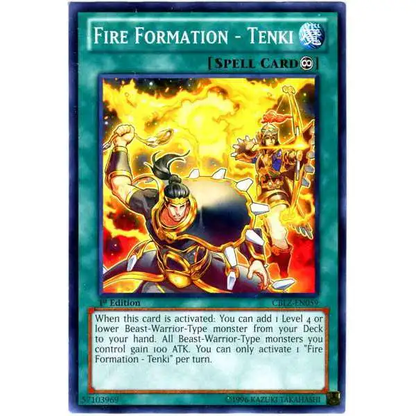 YuGiOh Trading Card Game Cosmo Blazer Common Fire Formation - Tenki CBLZ-EN059