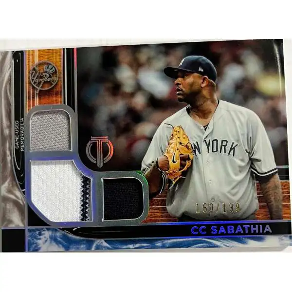 CC Sabathia player worn jersey patch baseball card (Yankees