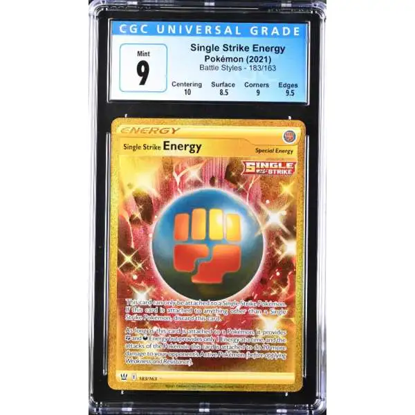 Pokemon Trading Card Game Sword & Shield Battle Styles Secret Rare Single Strike Energy #183 [CGC - Mint 9 (3992700001)]