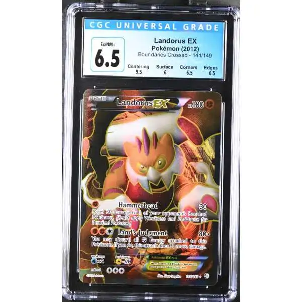 Pokemon Trading Card Game Black & White Boundaries Crossed Ultra Rare Landorus EX #144 [CGC - Ex/NM+ 6.5 (3992700042)]