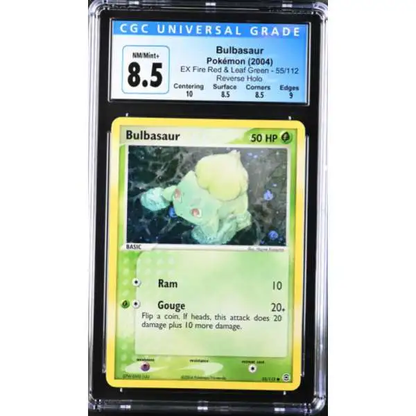 Pokemon EX Fire Red & Leaf Green Common reverse holo Bulbasaur #55 [CGC - Near Mint/ Mint+ 8.5 (3992700046)]