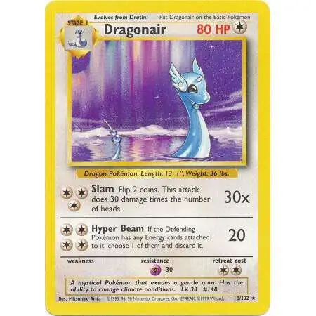 Pokemon Base Set Rare Dragonair #18 [Lightly Played]