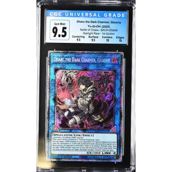 YuGiOh Battle of Chaos Starlight Rare Dharc the Dark Charmer, Gloomy BACH-EN049 [CGC - Gem Mint 9.5 (4066528002)]